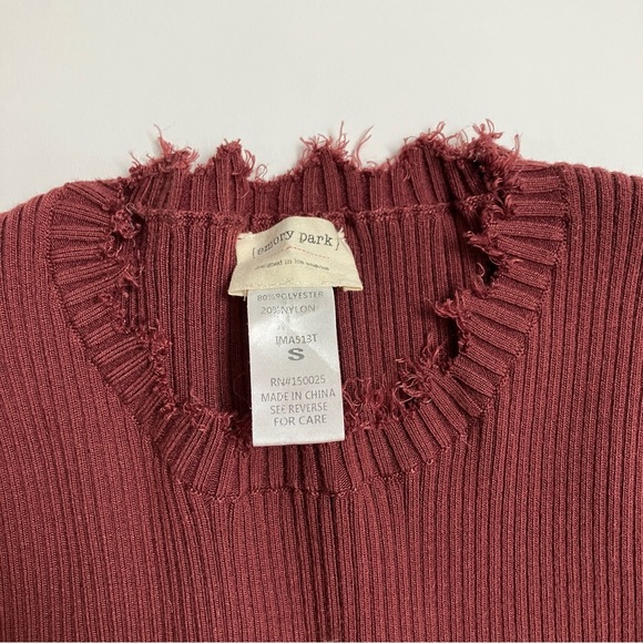 EMORY PARK ultra thick ribbed top with velvet lace up sides - Picture 4 of 6